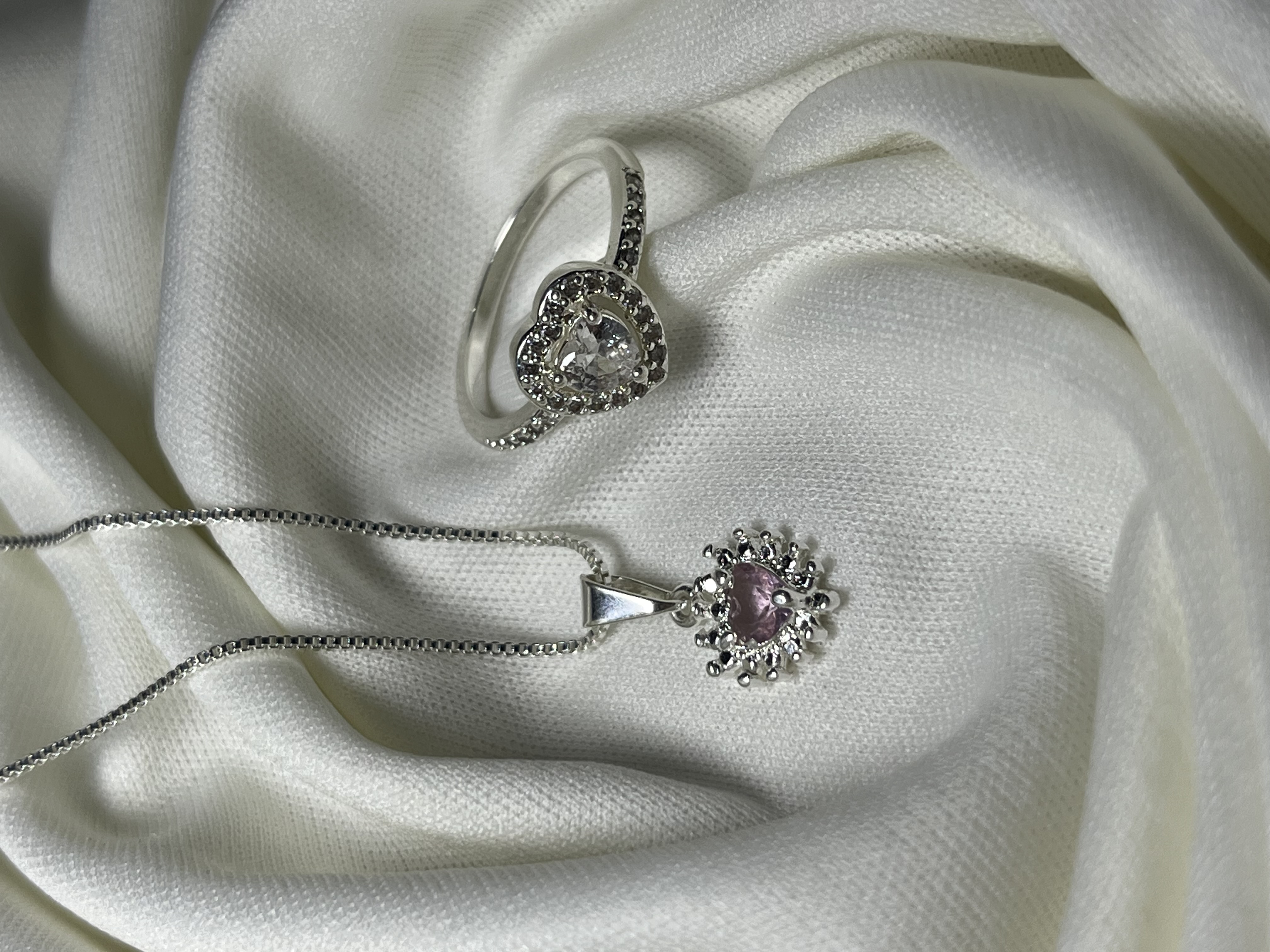 Anel Coração Cora- Cravejado